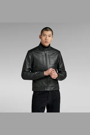 G-Star Biker Leer Jas Zwart S Man