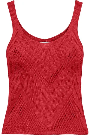 JDY Jacqueline de Yong Top sun Tank Top Knt Noos 15226348 Mars Red Dames Maat - S
