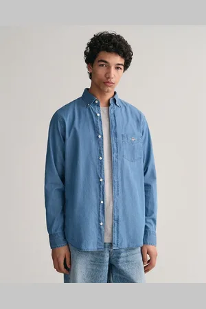 GANT Reg Indigo Bd Overhemd Met Lange Mouwen Blauw L Man
