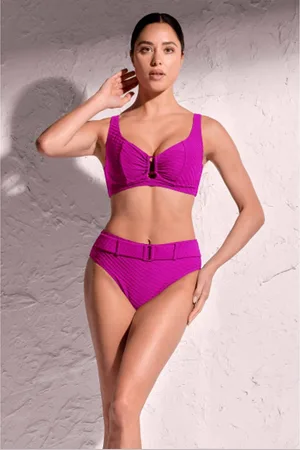 David Solid Jacquard Clio Bralette Bikini Fuchsia 42
