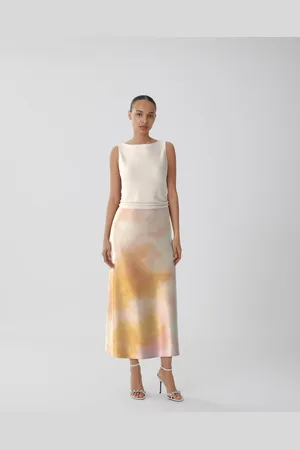 VILA Rok Viellette Hw Midi Skirt - Noos 14084182 Cadmium Orange Dames Maat - W42