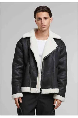Urban classics Shearling Biker jacket - M - /Beige