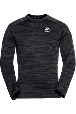 Odlo Midlayer RUN EASY WARM Mannen Sporttrui - Black Melange - Maat S