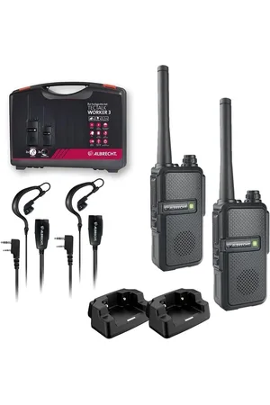 Merkloos Robuuste kofferset met walkietalkies - Veiligheid - 2 stuks