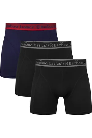 Bamboo Basics Comfortabel & Zijdezacht Rico - Bamboe Boxershorts Heren (Multipack 3 stuks) - Onderbroek - Ondergoed - Navy & Zwart - XXL