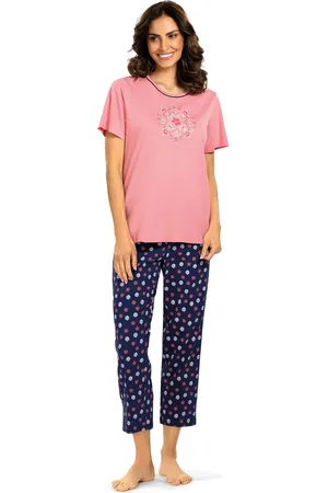 Comtessa Dames Pyjama - Katoen - Zomer - 7/8 broek - - Maat 48