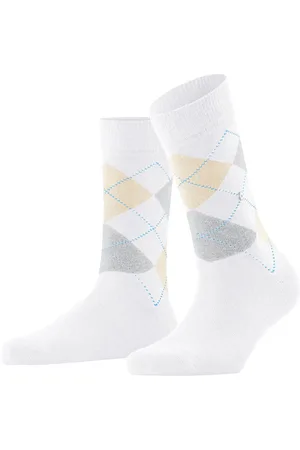 Burlington Queen Hoge Dames Sokken - Biologisch katoenen Dames kousen met ruit print - 36