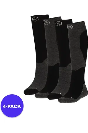 Apollo (Sports) - Skisokken Unisex - Black Design - Maat 43/46 - 4-Pack - Voordeelpakket