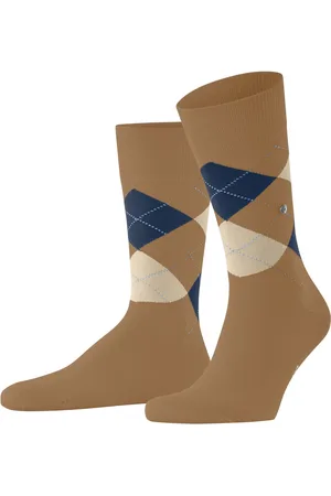 Burlington King Hoge Heren Sokken - Biologisch katoenen mannen kousen met ruit print - 46