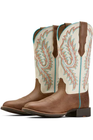 Ariat ROUND UP WTOE STRETCHFIT rijlaars wit - 39 (6 UK)
