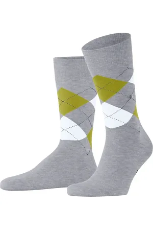 Burlington King Hoge Heren Sokken - Biologisch katoenen mannen kousen met ruit print - 46