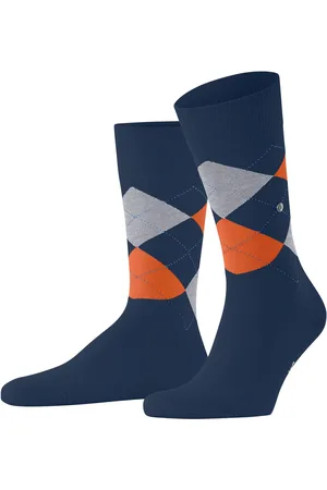 Burlington King Hoge Heren Sokken - Biologisch katoenen mannen kousen met ruit print - 46