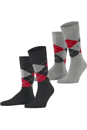 Burlington 2-paar Everyday heren sokken - Argyle - katoenen sokken met ruit print - 46