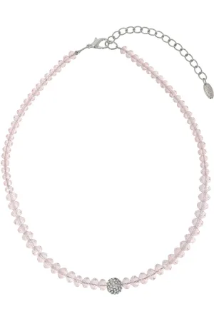 Behave ??? Ketting glaskralen ??? 44 cm met kristal bal ??? elegante stijl
