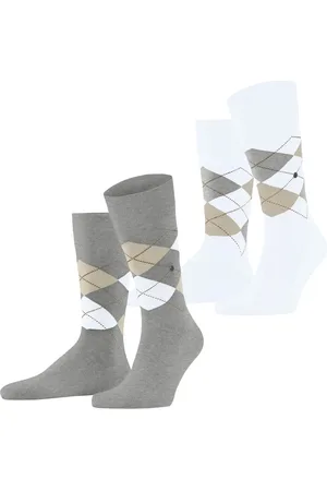 Burlington 2-paar Everyday heren sokken - Argyle - katoenen sokken met ruit print - 46