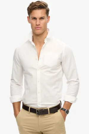 Superdry Studios Linen Bd Overhemd Met Lange Mouwen Wit XL Man