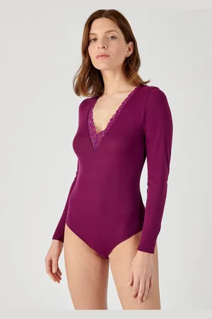 Damart Body met lange mouwen en kant - Dames - - 42-44 (M)