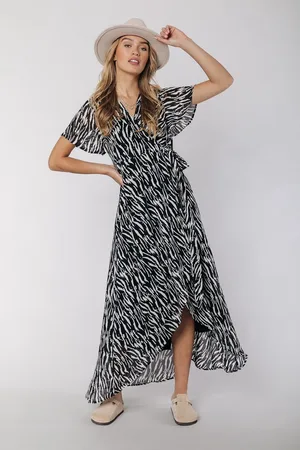 Colourful rebel Felin Zebra Maxi Jurk - Maat L