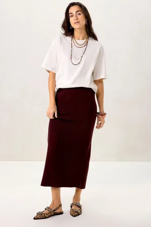 Sissy-Boy Donkerbruine rib gebreide rok
