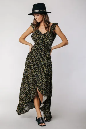 Colourful rebel Esme Flower Button Down Jurk - Maat L