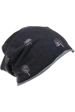 Merkloos Chemo Muts - Beanie - Zwart - Levensboom - One Size (1801061#)