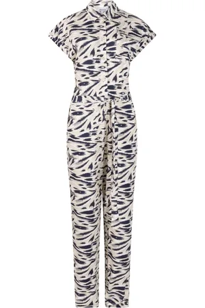 ZOSO Jumpsuit Louisa 252 0008-0007 Navy/sand Dames Maat - L