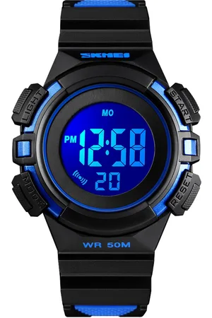 Lazy Cat Kinderhorloge Stopwatch - Alarm - Multicolour Display - Blauw