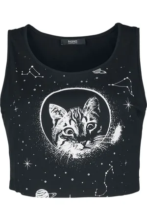 Banned Retro SPACE KITTY Crop top - L