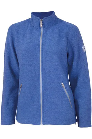IVANHOE OF SWEDEN Ivanhoe vest Bella FZ voor dames van wol - Jeans - Blauw