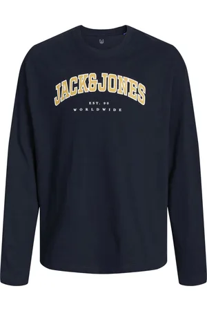 JACK & JONES JACK&JONES - JJECALEB VARSITY TEE LS O-NECK JNR - Jongens - Lange mouwen shirts