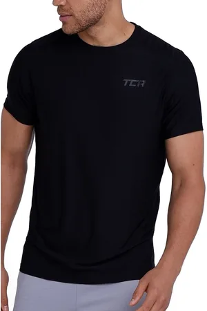 TCA Galaxy sportshirt heren korte mouw - Quickdry t-shirt - Rekbaar sport shirt heren - Trainingsshirt ademend - Hardloopshirt heren - Fietsshirt - Zwart, L