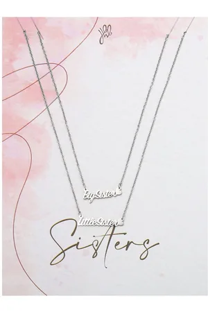 Yehwang Ketting - Sisters - Big Sister - Little Sister - Heart - Hartje - Necklace - Zilverkleurig - Stainless Steel - Nikkelvrij