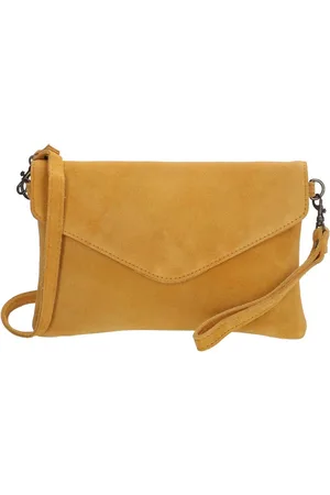 Charm London Brixton Suede Leren Dames Clutch - Oker