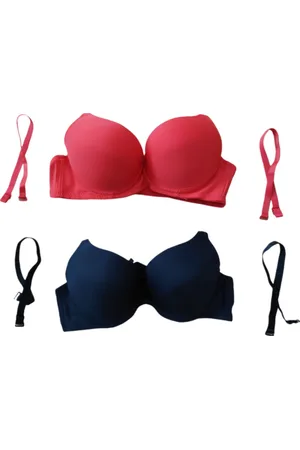Merkloos Dames - Push UP BH - Set van 2 - Strapless - Voorgevormd - Merk Caralino - Kleur /Rood - Halter BH - Kruislings - Met bandjes - Maat 70C