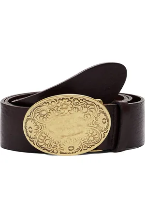 Desigual Leren Riem Tabasco Leather Belt W90 Donkerbruin