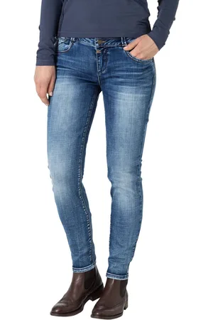 Timezone Dames Jeans Broeken SLIM ENAYTZ slim Fit Blauw 30W / 30L Volwassenen