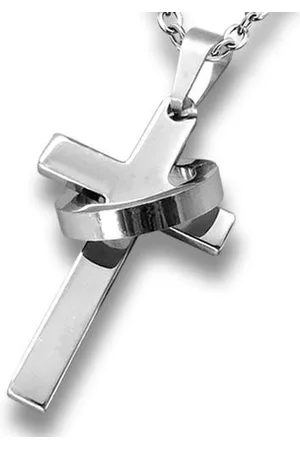 Amanto Ketting Delwin - 316L Staal PVD - Kruis - Ring - 20x37mm - 50cm