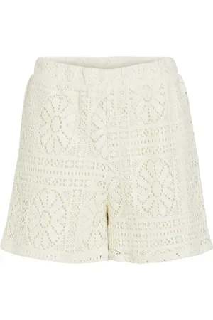 VILA Broek Vimerinda Crochet Hw Shorts 14105213 Birch Dames Maat - XL