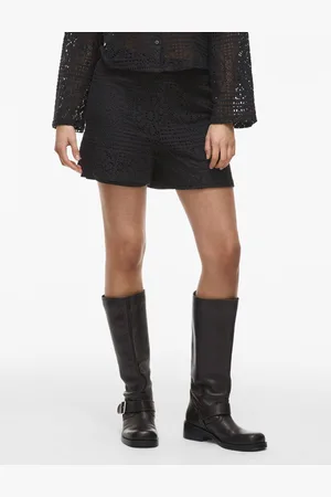 VILA Broek Vimerinda Crochet Hw Shorts 14105213 Black Beauty Dames Maat - L