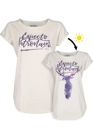 Harry Potter Patronus UV T-shirt crème gemêleerd XL Dames