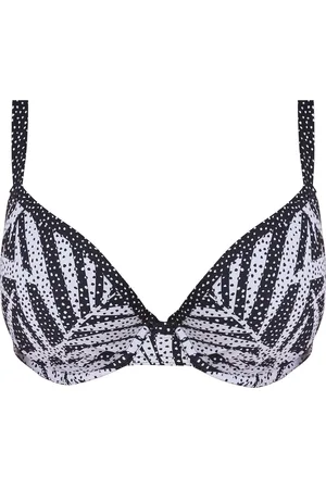 Freya GEMINI PALM UW Moulded Plunge Bikini Top - MONOCHROME - Vrouwen - Maat 70D