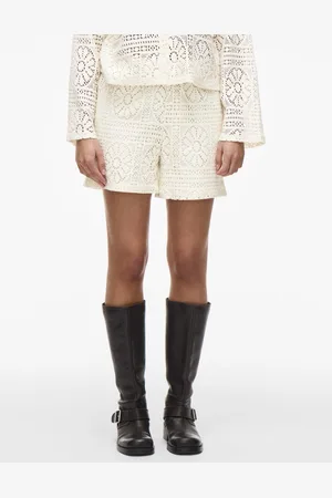 VILA Broek Vimerinda Crochet Hw Shorts 14105213 Birch Dames Maat - L