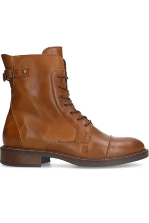 Manfield Dames - leren veterboots - Maat 41