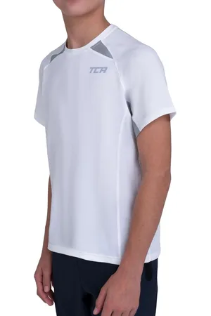 TCA Quickdry Boys T Shirt for Football, Sport, Training - Boys Football Kit for Kids, Boys T Shirts - White, 6-8 Years