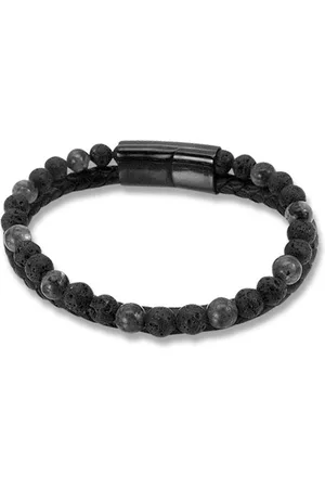 Amanto Armband Dogus A - Leer - Agaat - Lava - 6mm - 21cm
