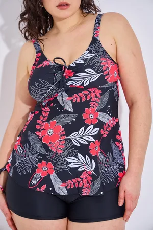 Merkloos Nieuwe collectie Tankini set- Grote maten 2-delige Fashion Tankini- Badmode Badpak Strandkleding Badkleding VH3836- - Maat 48