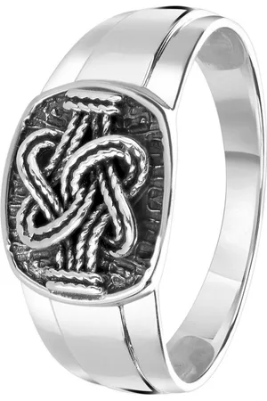 Lucardi Heren Ring Surinaamse mattenklopper - Ring - Moederdag Cadeautje - Echt - Zilverkleurig