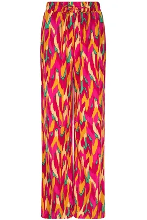 lofty manner Broek Trouser Dalila Qd35 810 Multi Color Print Dames Maat - XL