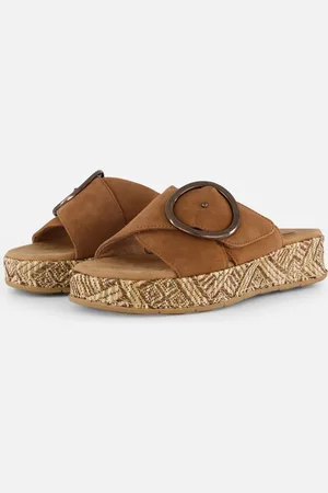 Tamaris Comfort Slippers cognac Leer - Dames - Maat 40