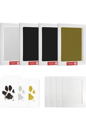 Merkloos Set van 4 pootafdruksets geschikt voor katten, honden, vogels en baby